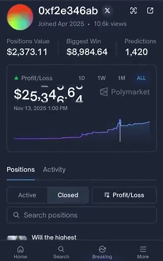 This trader gave Claude $44 and one question.Not “what should I build.”Not “how do bots work.”He asked: what’s the easiest way to consistently extract money from short-term mispricing.No lecture. No disclaimer. No theory.It said: find small windows where the market is off by a few percent.Quietly. Repeatedly. At scale.Then it dropped a wallet.stargate5$165,618 profit16,279 tradesJoined November 2025He almost skipped it.Then he opened the activity.No predictions. No narratives.Just micro trades o