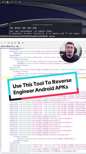 JADX is a tool commonly used to do static analysis of android apk files by security researchers #kali #kalilinux #cybersecurity #infosec #cybersecuritynews #cybersecuritytraining