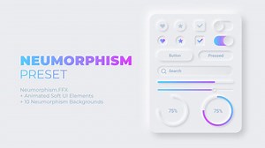 新形态软件UI界面元素动画AE预设 Neumorphism Preset