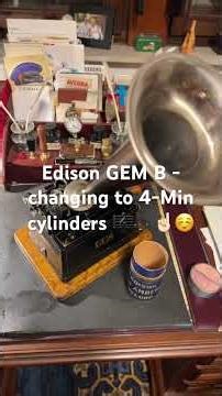 #EdisonPhonograph #GEM model B with RARE conversion kit to play 4-Min cylinders #1900 #vintagemusic