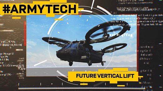 The future of #ArmyTech! Future Vertical Lift Program is committed to the development of critical combat systems, ensuring Army Aviation maintains vertical lift dominance over enemy forces in future Multi-Domain Operations. #NationalTechieDay | #Modernization | U.S. Army