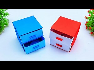 How To Make A Paper Drawers | Paper Crafts For School Project | Easy Origami Storage Box DIY
