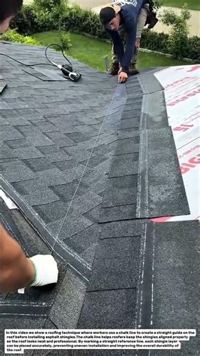 Smart Roofing Trick Using a Chalk Line | Perfect Shingle Alignment Technique.