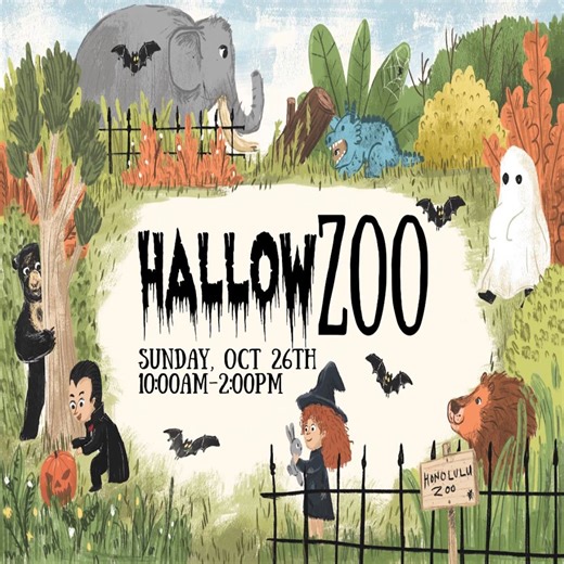 🎃 HallowZoo 2025 is creeping your way! 🎃 Calling all little ghouls, goblins, and spooky explorers — put on your best costume and grab your treat bag for a day of eerie-sistible, family-friendly fun at the Honolulu Zoo! Keiki and their ‘ohana will follow creepy clues filled with fun and freaky animal facts as they search for members of the Zoo’s wild ‘ohana. Then, venture down the Haunted Habitat Treat Trail, featuring 15 themed trick-or-treat doors just for the keiki! Stick around for spook-ta