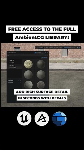 AmbientCG in Dash. 1900 free assets, ready to use in ‪@UnrealEngine‬ .