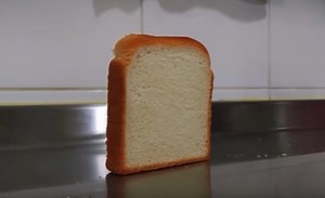 Slice of bread falls over