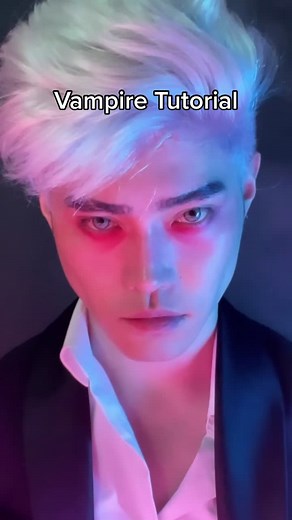 Vampire Tutorial : using @mavenbeauty lipstick under the eyes 💄👁🌙 #mensmakeup #boybeauty #makeupformen #makeuptutorial #lipstick #vampire