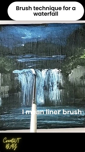 Painting a Waterfall with Just 2 Brushes! #shorts
