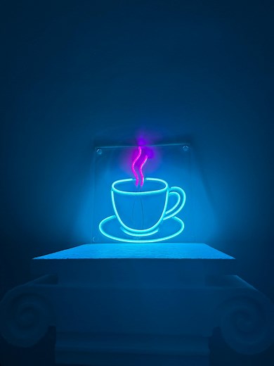 Coffee Cup Neon Sign: Customizable LED Light, Home Cafe Decor - Etsy