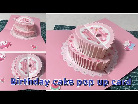 Happy birthday pop up card | Birthday cake pop up card DIY Tutorial