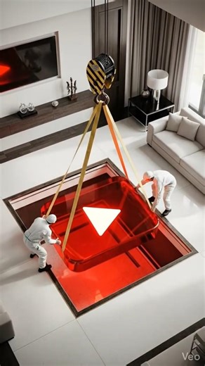 They Made The Most AMAZING YOUTUBE PLAY BUTTON Floor 😱 epoxy transformation #interiordesign #home