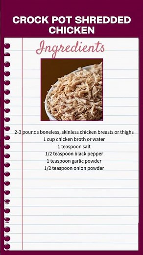 Crock Pot Shredded Chicken