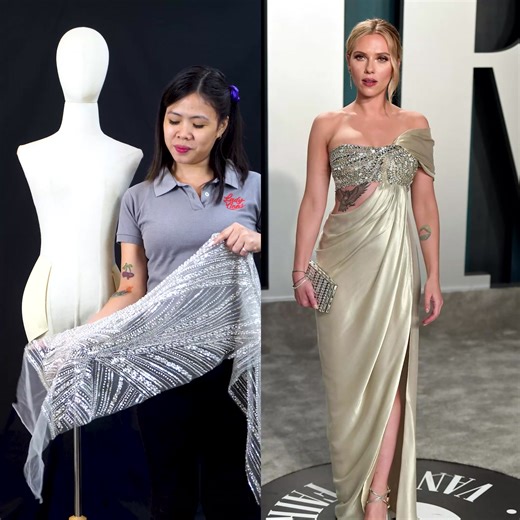 Obsessed with Scarlett Johansson's Vanity Fair Oscar Party look? ✨ Here's our DIY version of her stunning custom Oscar de la Renta gown! ctto: https://www.instagram.com/p/DD2HcE8tSWN/ | Lady Ann's Fabric