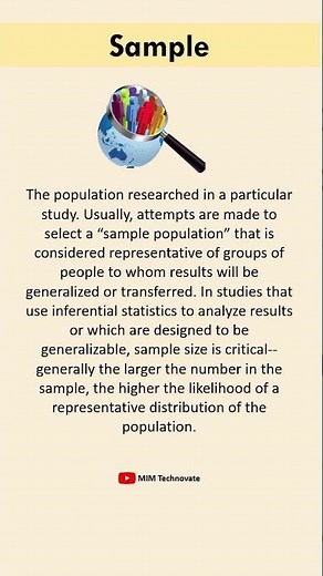 What is Sample #sample #sampling #researchmethodology