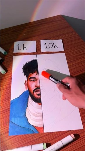 Drawing Hip Hop tamizha💥…. || 1hour vs 10hours drawing #aura10/10