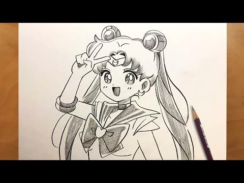 How to Draw Sailor Moon Step by Step || Easy Anime Girl Sketch