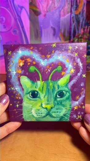 Alien cat painting reveal 🛸
