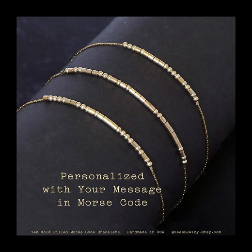Custom Morse Code Bracelet, Sterling Silver or Gold Filled Beaded Bracelet - Etsy