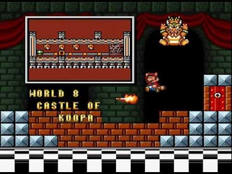 Super Mario Bros. 3 SNES: World 8-Bowser's Castle + Ending