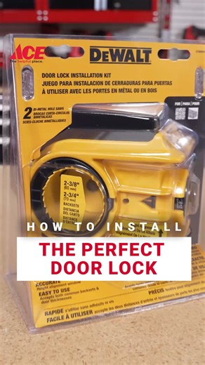 Ace Hardware on Instagram: "The DeWalt Door Lock Installation Kit makes it ridiculously easy to upgrade your locks like a total pro—no handyman needed. Perfect holes, clean cuts, and zero guesswork every time."