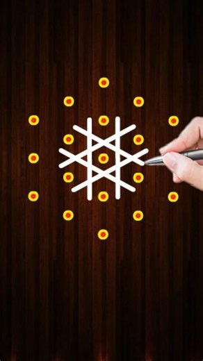 5 Pulli kolam for Beginners #rangoli #muggulu #kolam #rangolidesigns #shorts #shortsfeed #easy #yt