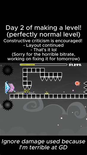 watch day 1 to see the first part! #gdlayout #gdupdate #geometrydash #meme #gd #gdcreator #shorts