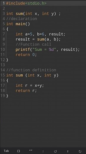 C program to add two numbers using function #coding #reels #code #shorts #cprogramming #itzrafiq
