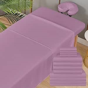 Massage Table Sheets Set – 3 Piece 4 Set, Microfiber Spa Bed Sheets, Cotton-Feel Massage Bed Cover, Wrinkle & Oil Resistant, Soft Accessories for Estheticians – Lavender