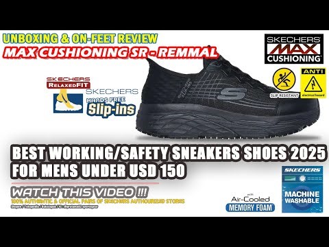 Unboxing & review on feet SKECHERS SLIP-INS MAX CUSHIONING SR REMMAL WORKING SAFETY SPORT SHOES ORI
