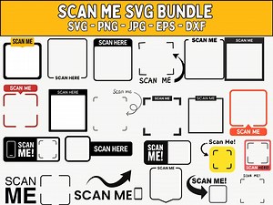 Lot Scan Me QR Code SVG : fichiers de découpe de bordure de cadre (téléchargement numérique) - Etsy France