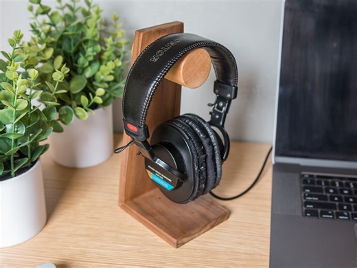 Walnut Headphone Stand: Audiophile Desk Organizer Made in USA - Etsy