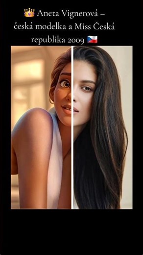 Za animovanou tvárou sa skrývala Aneta Vignerová –česká modelka a Miss Česká republika 2009 👑🇨🇿