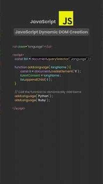 JavaScript Dynamic DOM Creation