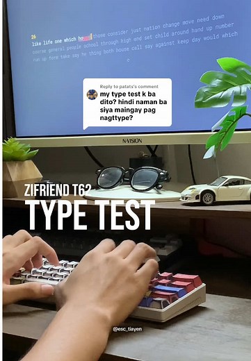 Replying to @patats yung sa keyboard ko, Red switch siya so medyo maingay siya pag nag-type unlike sa blue switch. may option din naman for blue switch bro.