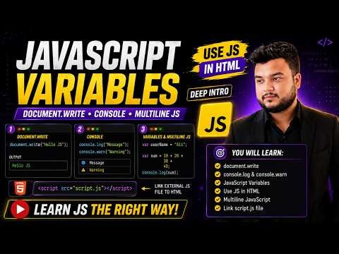 JavaScript Output & Variables #19 | document.write, console.log in Urdu/Hindi