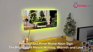 Personalized I AM Affirmations Name Mirrors, LED Light Up Mirror, Bedroom Wall Decoration, Mother's Day Anniversary Christmas Birthday Gifts for Kids Mom Friend Wife