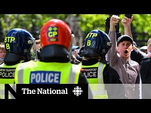 Counter-protesters clash with police in London