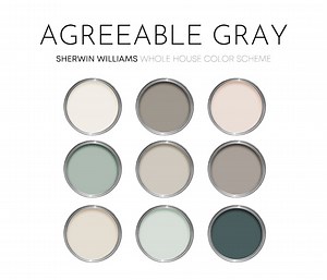 Agreeable Gray Sherwin Williams Paint Palette - Modern Neutral Interior Paint Colors for Home - Coordinating Interior Design Color Palette - Etsy