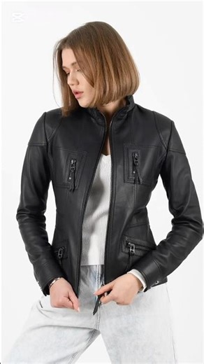The Melody Slim Fit Women’s Black Leather Jacket | ALiN