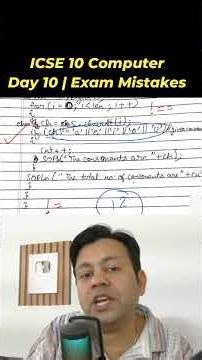 Day 10 | ICSE Class 10 Computer | Avoid these mistakes in exam