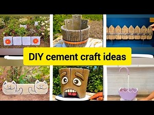 Garden cement craft ideas. How to make original cement flower pot.