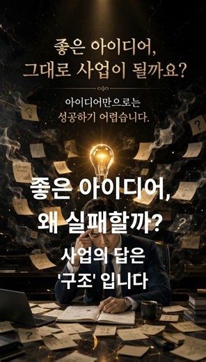 사업아이템, 아이디어만 좋으면 될까요?｜사업 성공의 핵심은 구조입니다 #사업계획서 #경영컨설팅 #사업아이템 #사업아이디어