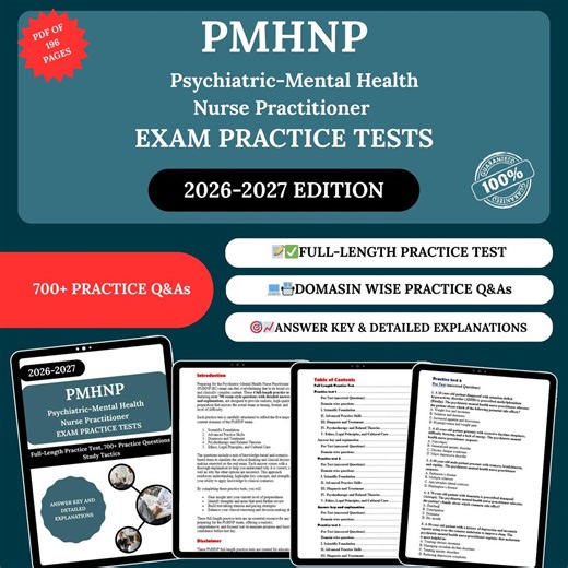 Pmhnp Practice Exam 2026 | Pmhnp Practice Test | Pmhnp Practice Questions | Pmhnp Question Bank | Pmhnp Quizes | 700+ Exam Style Questions - Etsy Canada