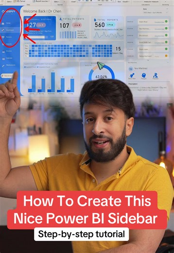 How To Create this Nice Power BI Sidebar ( Step-by-step guide for beginners) #powerbiforeveryone #powerbi #excel #powerbitips #dax