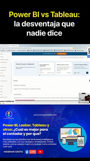 Power BI vs Tableau la desventaja que nadie dice #contaportable #powerbi #businessintelligence #contadores #viral #tableau | Contaportable