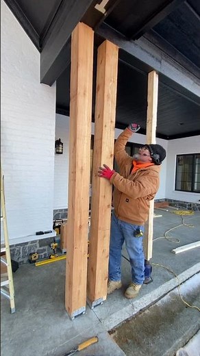 Installing cedar post on a porch #cedar
