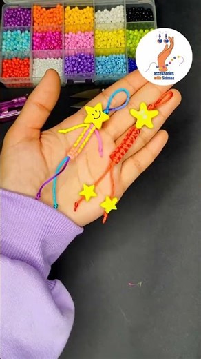 Easiest string keychain/Making girls' accessories #beadedbracelets