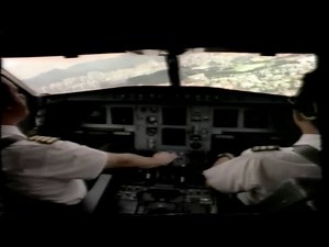 A330 Cockpit Landing Hong Kong Kai Tak Airport Cathay Pacific Checkerboard Approach IGS Runway 13