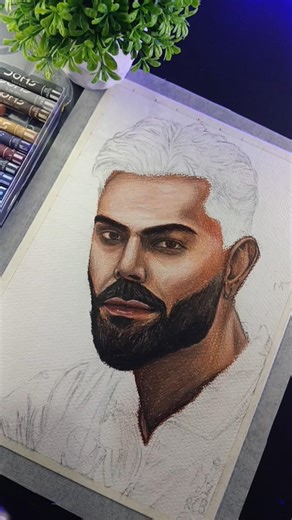 Virat Kohli face drawing easy 😎🏏 #viratkohli #cricket #ipl #art #shorts #india #drawing