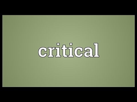 Critical Meaning